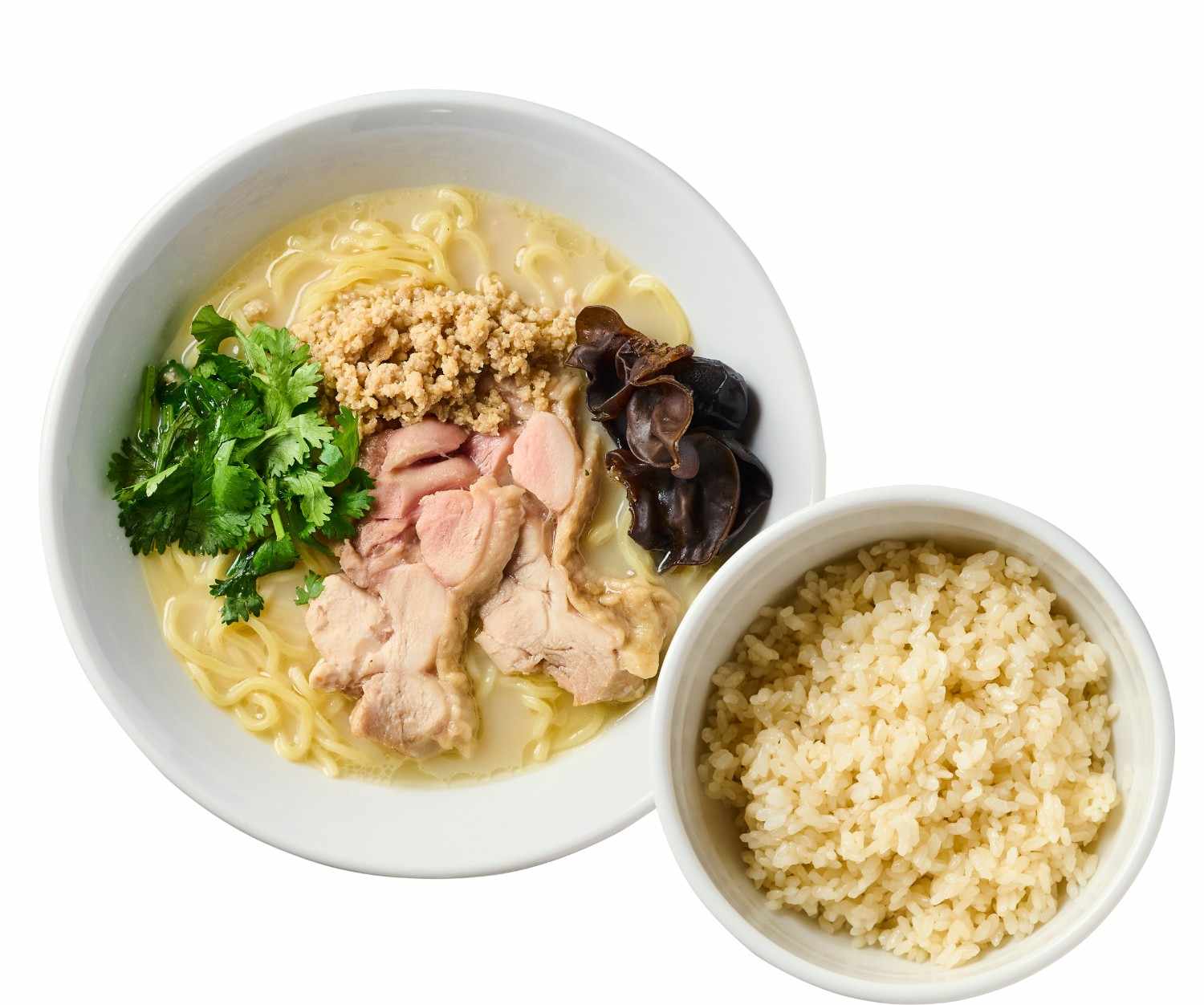 鳥白湯らーめん+鳥ダシご飯セット